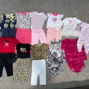 20 piece baby girl clothing outfit bundle lot; Size 3-6 months